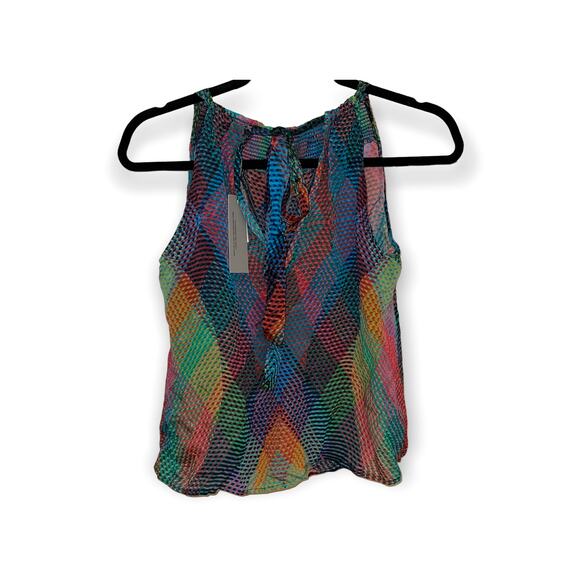 Anthropologie Conditions Apply Multicolor Prismatic Halter Top size Medium NWT - Picture 3 of 5